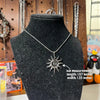 handmade y2k swirl spiral sun pendant stainless steel snake cord chain necklace - Image 3