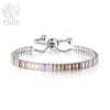 Noble Silver Bracelet Chain Color Crystal Hand Jewelry For Women Charm Wedding Gift Party 18cm - Image 6