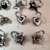 Punk Dangle Edgy Earrings Unique Detachable Stainless Steel Chunky Star Heart Moon Hoop Earrings For Women Men Statement Jewelry - Image 5
