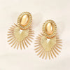 Advanced Metal Textured Leaf Pendant Big Earrings Women's Exaggerated Party Jewelry Gold Color Geometry Drop Earring - Image 10