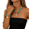 2pcs Vintage Elegant Turquoise Inlay Jewelry Set for Women Necklace Bracelet Jewelry Gifts - Image 2