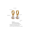 Imitation Pearls Drop Stainless Steel Golden Korean Hoop Earrings Charms Jewelry Gift - Image 5