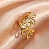 Stainless Steel Daisy Flower Rings for Women Men Vintage Irregular Flower Geometric Hollow Open Rings Charm Jewelry Gift - Image 4