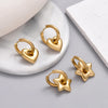 Classic Stainless Steel Heart Star Hoop Earrings For Women Punk Hip Hop Gold Silver Color Y2K Jewelry Female Earrings Oorbellen - Image 1