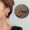 Chunky Oval Hoop Earrings in Gold-Tone or Silver-Tone - Image 9