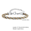 Stylish Two Tones 5mm Stainless Steel Chain Bracelets for Men Women,Adjustable Twisted Rope Box Chain Hand Woven Jewelry - Image 7