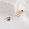 Titanium 16G Marquise CZ Screw Flat Back Vertical Helix Piercing Cartilage Stud Earring - Image 19