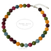 12mm Stone Round Beads Necklace Bohemian Colorful Vacation Neck Decor Women Handmade Choker - Image 4