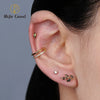 Titanium 16G Leaf Stud Earring Moss Agate Marquise Helix Conch Tragus Cartilage Piercing Jewelry - Image 4