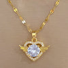 Heart Stainless Steel Zirconia Necklaces For Women Girls Love Gold Color Metal Necklace Party Birthday Daily Jewelry - Image 12