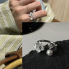 Silver Open Retro Ring For Women Geometric Punk Asymmetric Jewelry Gift - Image 8