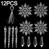 Crystal Snowflake Xmas Tree Hanging Ornaments Clear Simulation Ice Pendants Winter Theme Party Christmas Snowflake Decoration - Image 7