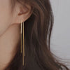 Summer Silver Tassel Earrings Women's Long Shiny Zircon Simple Earrings Wedding Party Jewelry Birthday Gift - Image 5