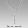 Mens Vertical Bar Necklaces,Stacking Stainless Steel Geometric Pendant with Wheat Rope Cuban Chain,Male Jewelry Gift - Image 23