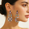 Moon Stars Pendant Retro Drop Earrings Long Asymmetric Women's Baroque Earrings Exaggerated Big Eardrop for Women Boho Jewelry - Image 4