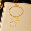 316L Stainless Steel Charm Oval Inlay Zircon Back of Hand Chain Finger Bracelet Lady Classic Jewelry Gift - Image 12