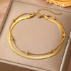 Stainless steel anklet bead strings snake bone chain double layered stacking anklet beach vacation ladies seaside party matching - Image 2