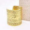 Gold/Silver Plated Alloy Carved Wide Cuff Bracelet Adjust Women's Open Cuff Bangle Gothic Ethnic Punk Style Bracelet - Image 4