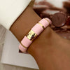 Sweet Pink Enamel Dropped Glaze Flower Texture Bracelet For Women Retro Leaf Star Floral Embossed Zircon Bangle Party Jewelry - Image 18