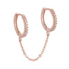1pc Stainless Steel Link Chain Hoop Earrings Double Circle Cubic Zirconia Square Pendant Cartilage Earring Piercing Jewelry - Image 10