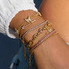 Color Shiny Cubic Zirconia Chain Bracelet Bangle Stainless Steel Women Wrist Jewelry - Image 2