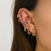 7pcs/Set Multicolour Stud Earrings For Women Zircon Ear Cuffs Without Piercing Earrings Jewelry Gift - Image 2
