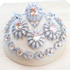 Blue Zirconia Women Silver Jewelry Sets Wedding Bridal Costume Jewellery Earrings Rings Stone Bracelets Set Pendant Necklace - Image 7