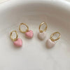 Romantic Pink Heart Shape Drop Earrings for Women Minimalist Gold Color Geometry Hoop Earrings Temperament Party JewelryGifts - Image 6