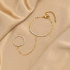 Bohemian Ring Bracelet Finger Hand Chain, Gold Plated Stainless Steel, Bead Slave Bracelet Jewelry for Women - Image 6