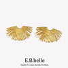 Street Exaggerated Ray Fan-shaped Earrings Unique 316L Stainless Steel Jewelry Gold Plated Women's Earrings Gift - Image 1
