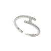 Shiny Silver Inlaid Tiny Zircon Adjustable Irregular Letter H-shaped Ring for Woman Jewelry Accessory Gifts - Image 6