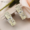 Rose Gold Color Rectangle Ice Crack Crystal Drop Earring For Women Wedding Cubic Zirconia Jewelry - Image 5