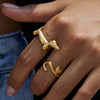 Miia Minimalist Geometric Lines Small Cat Dog Open Ring for Women Stainless Steel Zirconia Inlaid Funny Cute Jewelry - Image 3