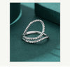 MODIAN Sparkling Clear Cubic Zirconia 925 Sterling Silver Cocktail Rings For Women Vintage Hyperbole Line Design Fine Jewelry