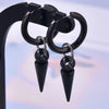 All Black Hoop Sword Pointed Cone Pendant Earring Stainless Steel Earrings For Women Men Accessories Goth Steampunk Jewelry - Image 6