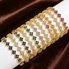 Colorful Zircon Lucky Four-Leaf Flower Bracelet for Women Flower CZ Stone Gold Plated Tennis Bracelet Fragrance Jewelry - Image 2