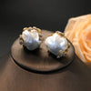 Brass Inlaid Baroque Pearl Flower Bud Stud Ring Set - Image 7