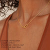 Stainless Steel Link Infinity Necklace Geometric Double Paperclip Pendant Women's Simple Jewelry - Image 2
