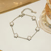 Silver Gold Color Plant Five Leaf Flower Bracelet Single Sided Plum Blossom Stainless Steel Jewelry Women's Pentalobe - Image 15