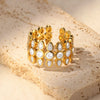 White Zircon Geometric Stainless Steel Rings For Women Gold Color Adjustable Wedding Aesthetic Ring Jewelry Gift Accessories - Image 5
