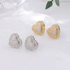 Charm Love Heart Stud Earrings For Women Gold Silver Color White Zircon Bridal Wedding Ear Studs Daily Party Jewelry Gift - Image 3