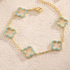 Women's Clear Shiny Zircon Hollow Four-Leaf Flower Bracelet Aesthetic Jewelry Gift Design - Image 1
