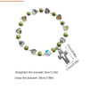 Cross Charm Beaded Stretch Bracelet in Multiple Colors - Image 6