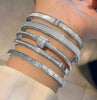 Yupsk Titanium Steel Couple's Bracelet Shiny Zircon Inlaid Stainless Steel Bangles Gold/Silver Color Female Jewelry Gift - Image 4
