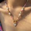 Ywzixln Bohemian Colorful Beads Chain Necklaces White Heart Pendant Jewelry For Women Valentine's Accessories - Image 7