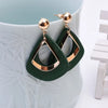 Vintage Hollow Water Droplet Dangle Earrings for Women Metal Wood Double Layer Hollow Out Geometric Drop Earrings Jewelry - Image 1
