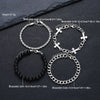 4Pcs/Set Punk Cross Beads Chain Bracelets For Men Simple Gold Silver Black Color Bracelets Sets Hip Hop Jewelry Gift - Image 6
