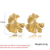 Ginkgo Biloba Dangle Earrings for Women Gold Color Metal Statement Drop Earrings Boucle D'Oreille Unusual Earrings - Image 2