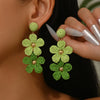 Bohemia Sweet Colorful Raffia Layered Flower Earrings for Women Girls Summer Handmade Rattan Knit Drop Earrings Holiday Jewelry - Image 8