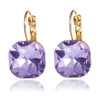 Gold Color Square Stud Earrings White Pink Blue Green Purple Austrian Crystal Rhinestone Earring For Women Jewelry - Image 11